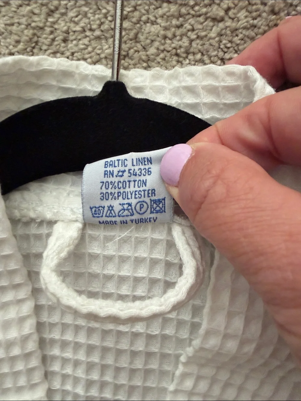 Celebrity Cuises White Waffle Bathrobe with Blue Trim NWOT